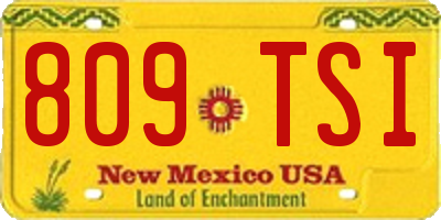 NM license plate 809TSI
