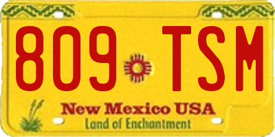 NM license plate 809TSM