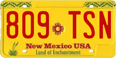 NM license plate 809TSN