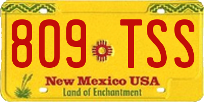 NM license plate 809TSS