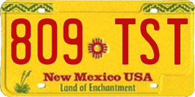 NM license plate 809TST