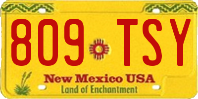 NM license plate 809TSY