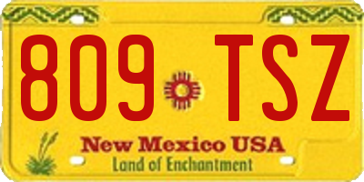 NM license plate 809TSZ