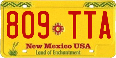 NM license plate 809TTA