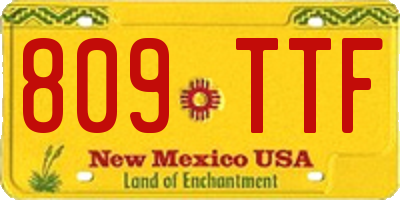 NM license plate 809TTF