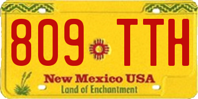NM license plate 809TTH