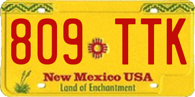 NM license plate 809TTK