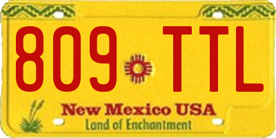 NM license plate 809TTL