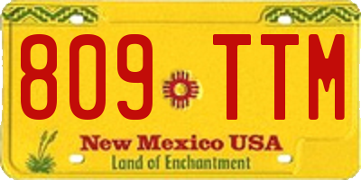 NM license plate 809TTM