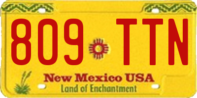 NM license plate 809TTN