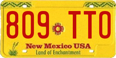 NM license plate 809TTO