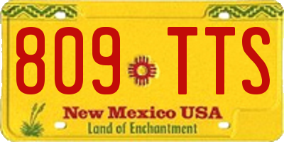 NM license plate 809TTS