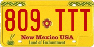 NM license plate 809TTT