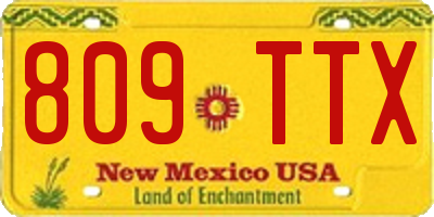 NM license plate 809TTX