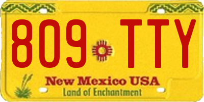 NM license plate 809TTY