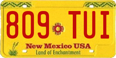 NM license plate 809TUI
