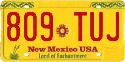 NM license plate 809TUJ