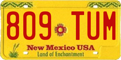NM license plate 809TUM