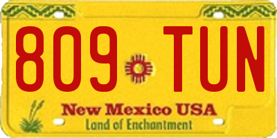 NM license plate 809TUN
