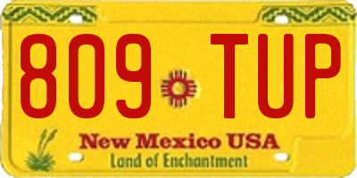 NM license plate 809TUP