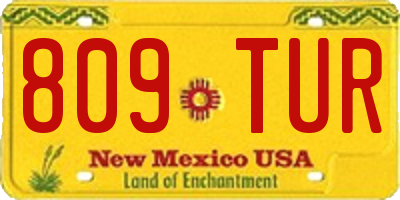 NM license plate 809TUR