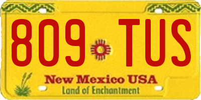 NM license plate 809TUS