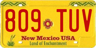 NM license plate 809TUV