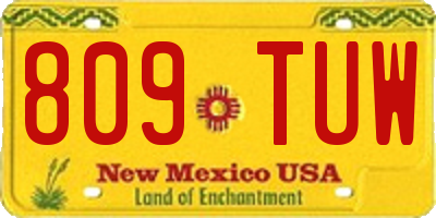NM license plate 809TUW