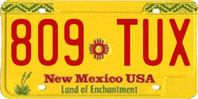 NM license plate 809TUX