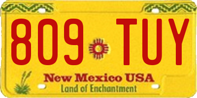 NM license plate 809TUY