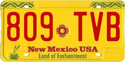 NM license plate 809TVB