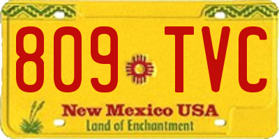 NM license plate 809TVC