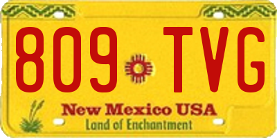 NM license plate 809TVG