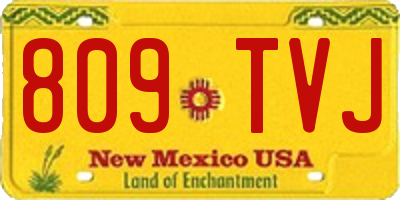 NM license plate 809TVJ