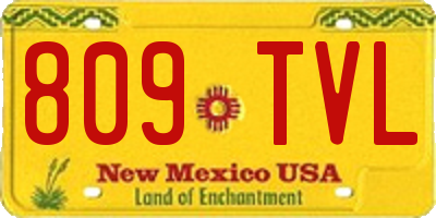 NM license plate 809TVL