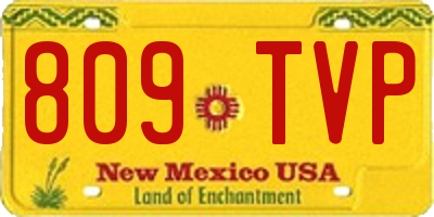 NM license plate 809TVP