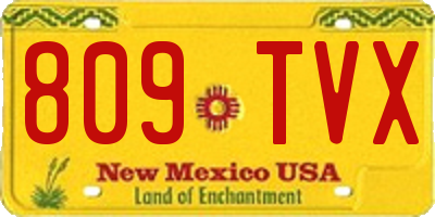 NM license plate 809TVX