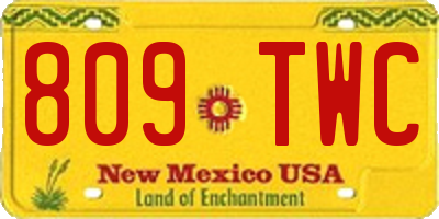 NM license plate 809TWC