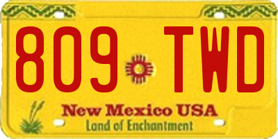 NM license plate 809TWD