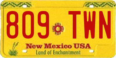 NM license plate 809TWN