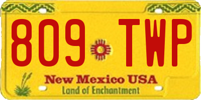 NM license plate 809TWP
