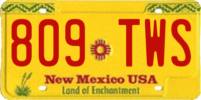 NM license plate 809TWS