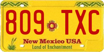 NM license plate 809TXC