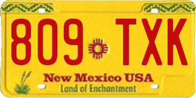 NM license plate 809TXK