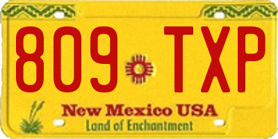 NM license plate 809TXP