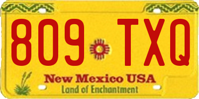 NM license plate 809TXQ