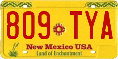 NM license plate 809TYA