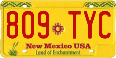 NM license plate 809TYC