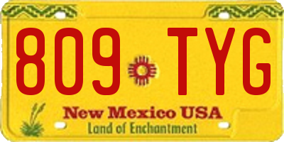 NM license plate 809TYG