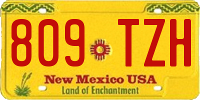 NM license plate 809TZH